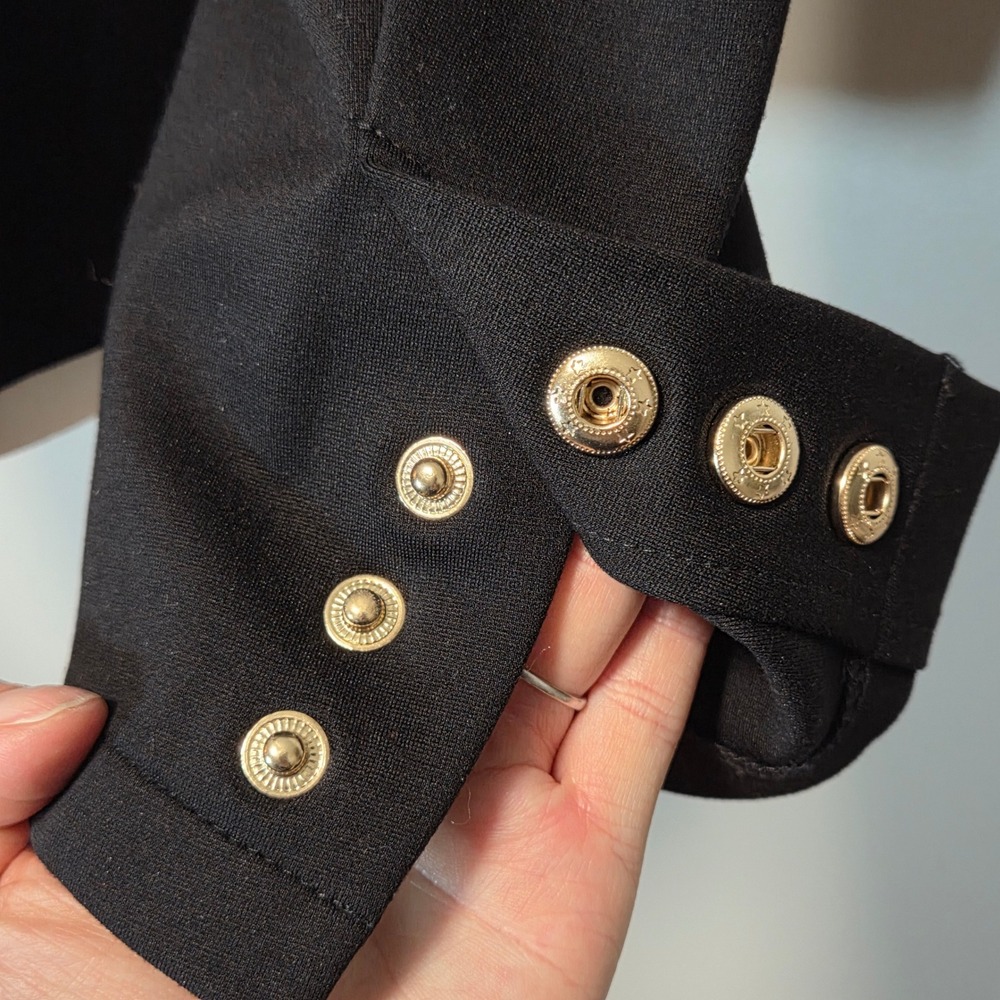 Joie Black Double Breasted Blazer Womens Small Preppy Old Money Stretch Career - Picture 9 of 11